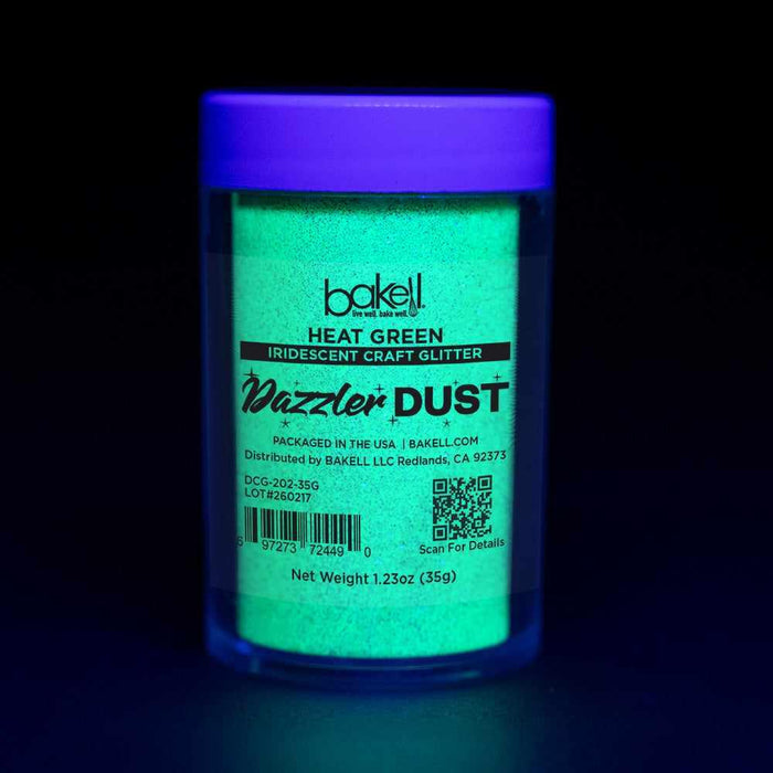 Heat Green Ultrafine Iridescent Craft Glitter Dazzler Dust | Premium Polyester Non-Toxic | Bakell-B2C_Dazzler Dust-bakell