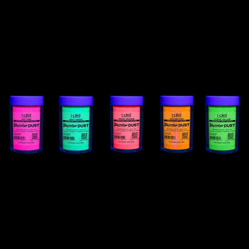 Glow Party Blacklight UV Reactive Craft Glitter Bundle | Ultrafine Iridescent Dazzler Dust | 5 Colors | Premium Polyester Non-Toxic | Bakell-B2C_Combo Pack_Dazzler-bakell