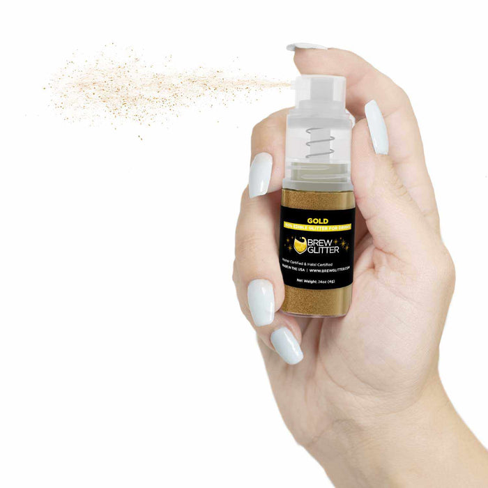 Gold Edible Glitter Mini Spray Pump | Brew Glitter for Drinks