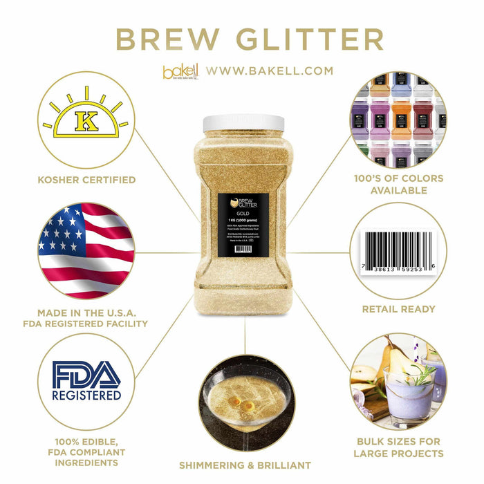 Gold Glitter for Coffee, Cappuccinos & Lattes | Bakell.com