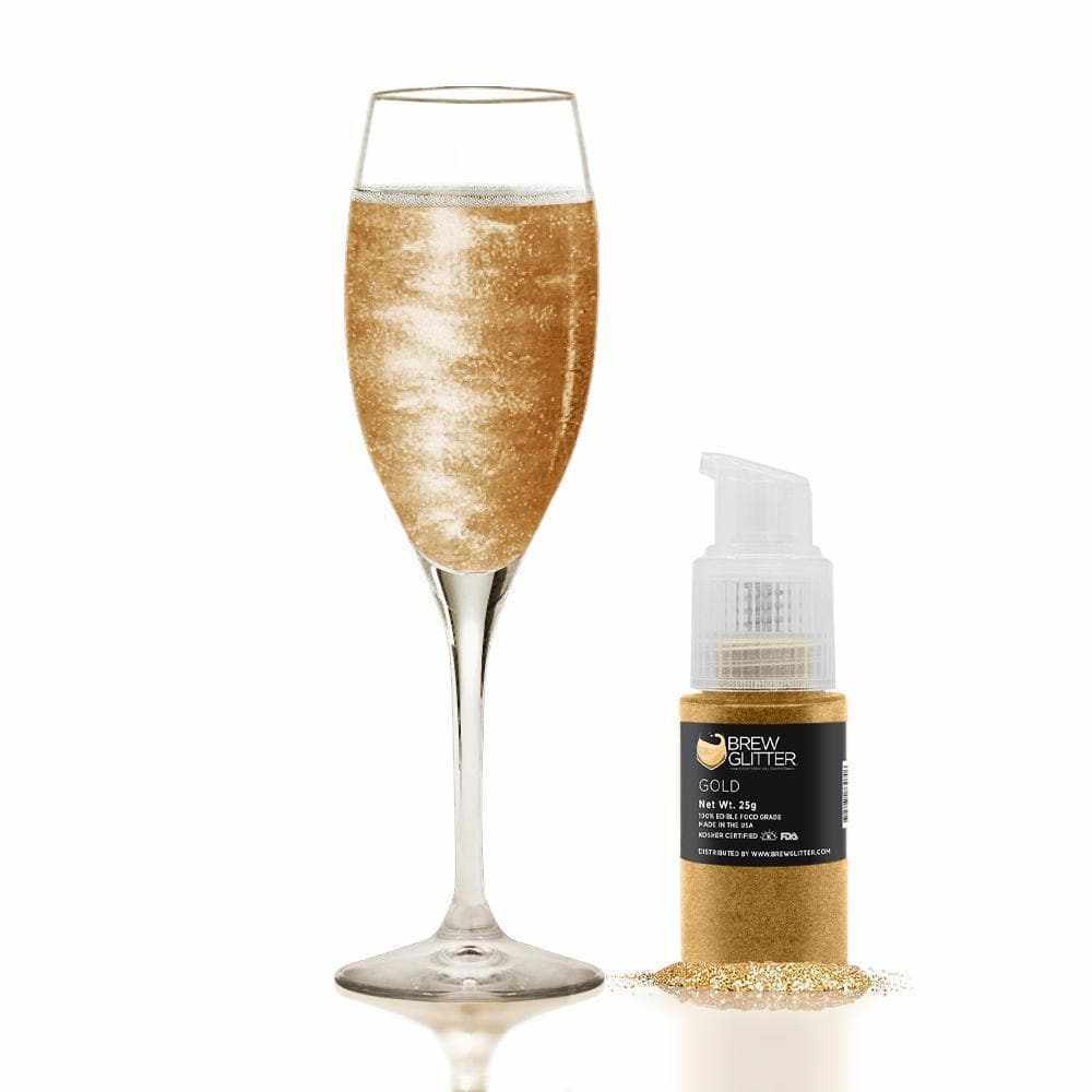 Gold Edible Glitter Spray Pump | Brew Glitter | Bakell