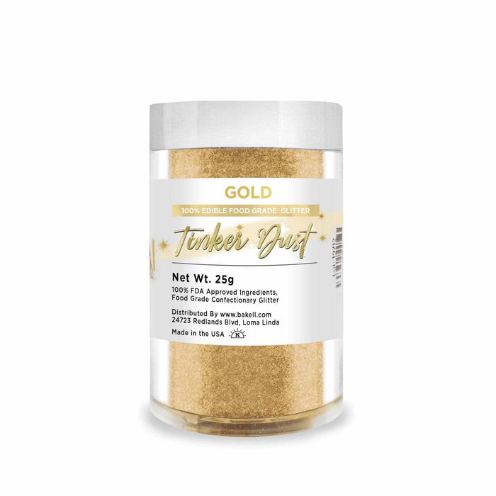 BAKELL Royal Gold Edible Glitter, 50 Grams | TINKER DUST Edible Glitter |  KOSHER Certified | 100% Edible Glitter | Cakes, Cupcakes, Cake Pops,  Drinks