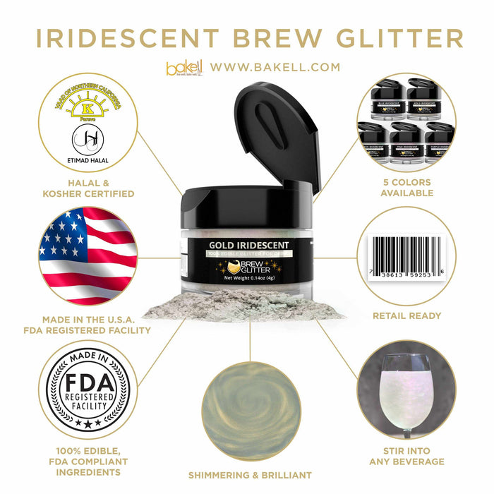 Gold Iridescent Edible Glitter Dust for Drinks | Brew GlitterÂ®-Brew Glitter_4G_Google Feed-bakell