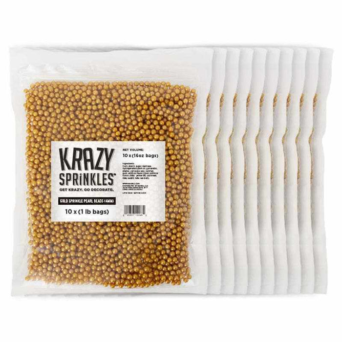 Gold Pearl 4mm Beads by Krazy Sprinkles® | #1 Sprinkles Brand