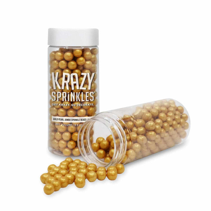 Gold Pearl 8mm Beads Sprinkle | Krazy Sprinkles | Bakell