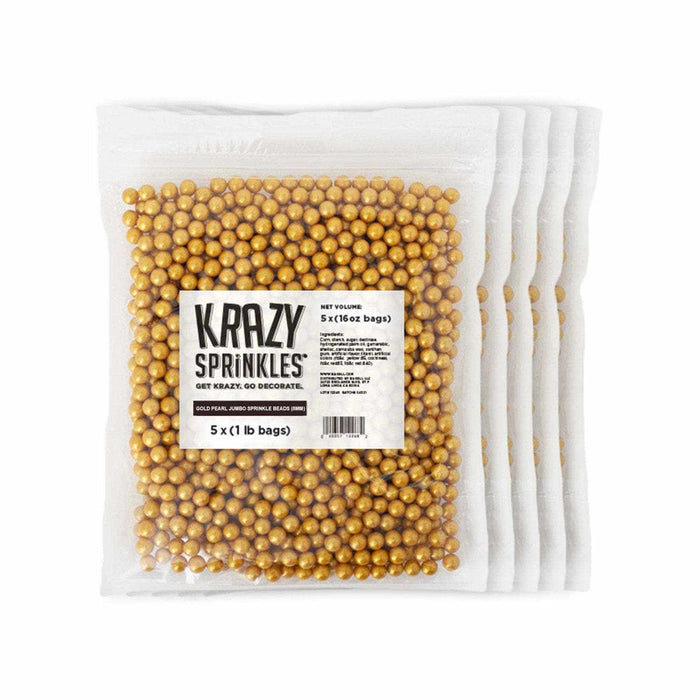Gold Pearl 8mm Beads Sprinkle | Krazy Sprinkles | Bakell