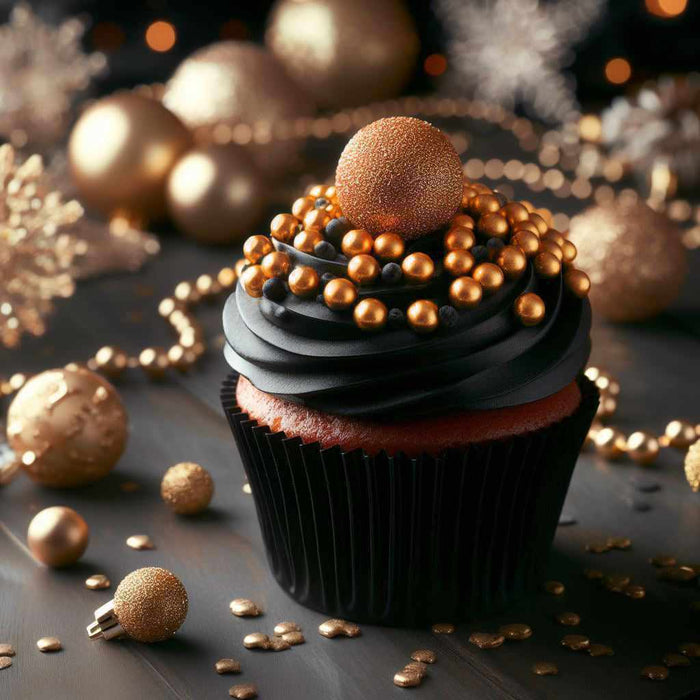 Cupcake covered in Gold Pearl Krazy Sprinkles