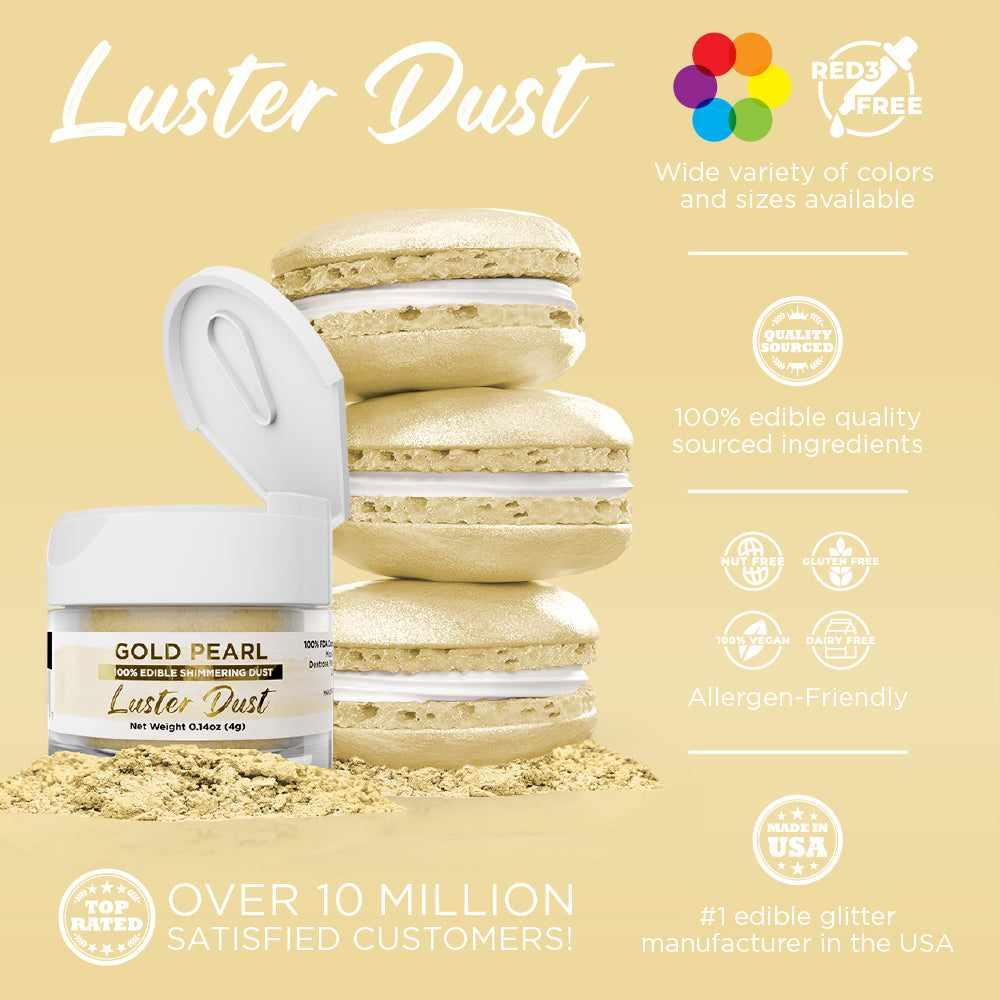 Gold Pearl Luster Dust Edible | Bakell-B2C_Luster Dust-bakell