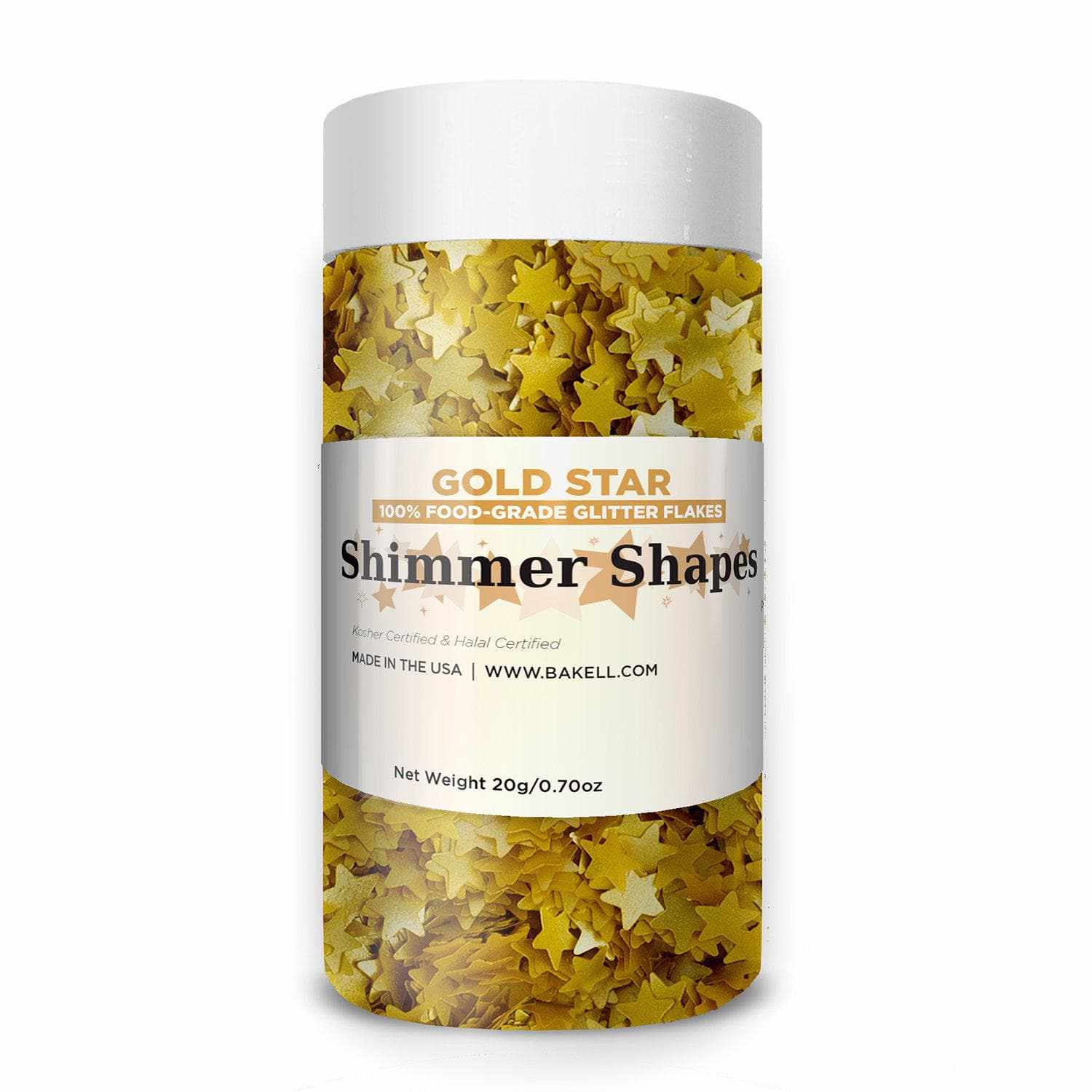 Bulk Gold Star Shaped Edible Shimmer Flakes | #1 Site for 100% Edible Glitter 