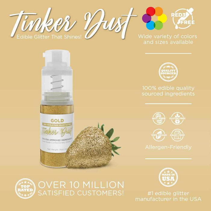 Gold Tinker Dust® Glitter 4g Spray Pump by the Case | Private Label-Private Label_Tinker Dust_Mini Pump-bakell