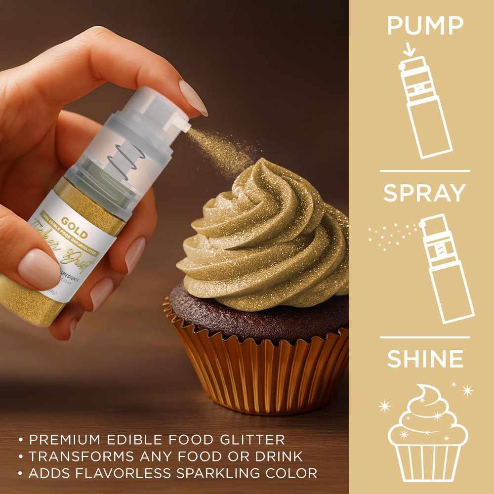 Gold Tinker Edible Glitter Spray 4g Pump | Tinker Dust®-B2C_Tinker Dust_Mini Pump-bakell