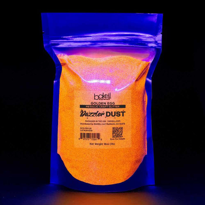 Golden Egg Ultrafine UV Reactive Fluorescent Metallic Craft Glitter Dazzler Dust | Premium Polyester Non-Toxic | Bakell-B2C_Dazzler Dust-bakell