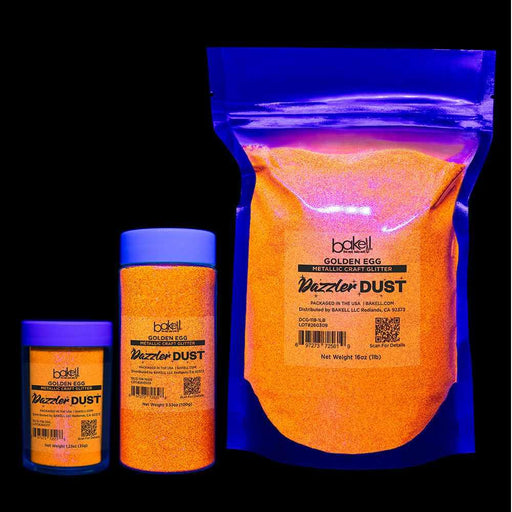 Golden Egg Ultrafine UV Reactive Fluorescent Metallic Craft Glitter Dazzler Dust | Premium Polyester Non-Toxic | Bakell-B2C_Dazzler Dust-bakell
