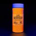 Golden Egg Ultrafine UV Reactive Metallic Craft Glitter Dazzler Dust in a clear jar with a blue lid.