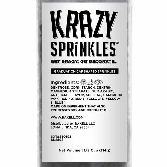 Bulk Size Graduation Cap Shaped Sprinkles | Krazy Sprinkles