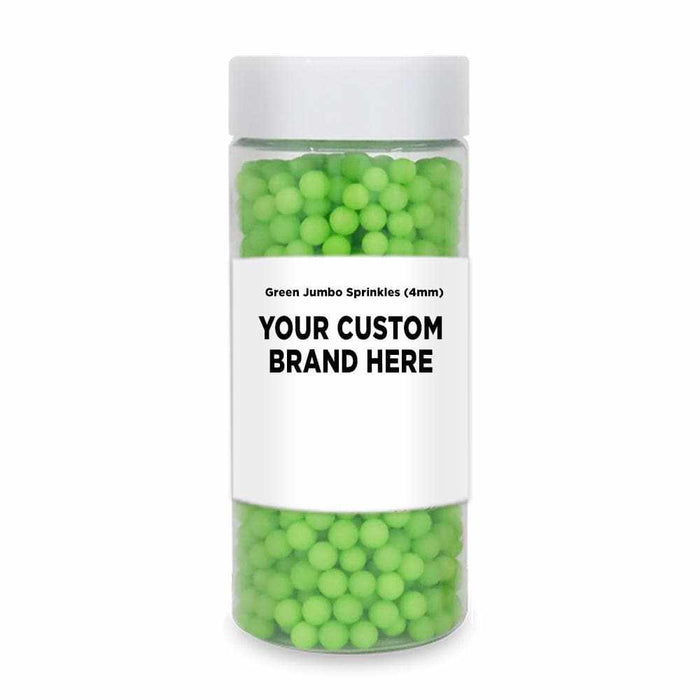 Green 4mm Beads Sprinkles | Private Label  (48 units per/case) | Bakell