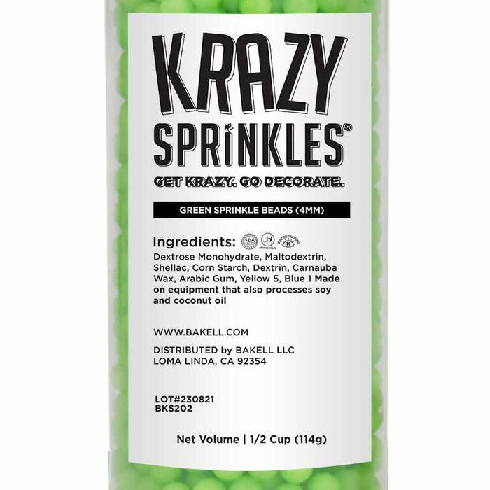Green 4mm Sprinkle Beads by Krazy Sprinkles® | Wholesale Sprinkles