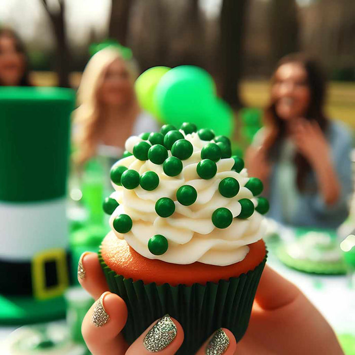 Cupcake covered in Green Krazy Sprinkles