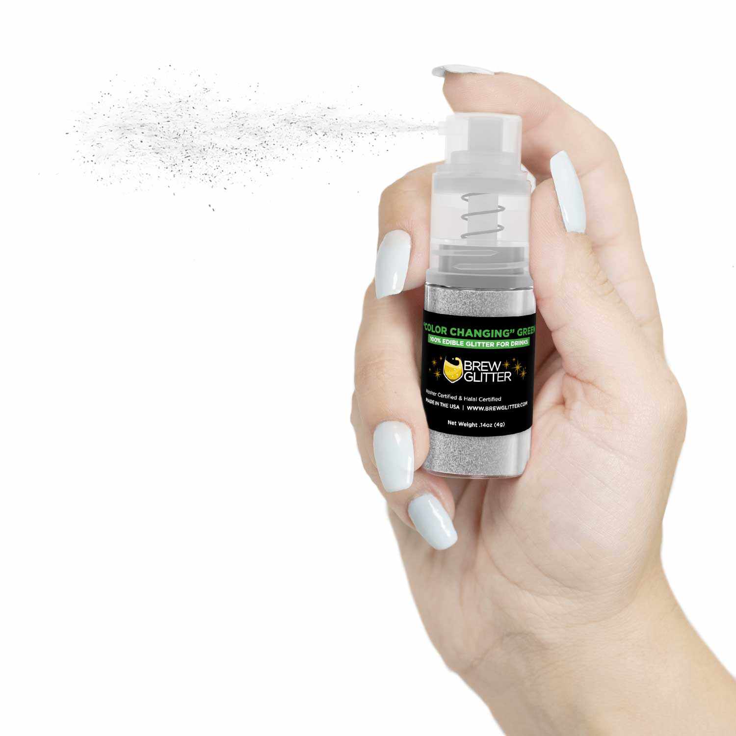 Purchase Green Color Changing Edible Glitter Mini Spray Pump | Drinks