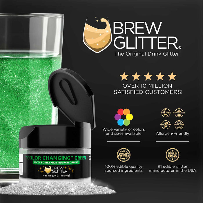 Green Color Changing Brew Glitter®-Color Changing Brew Glitter-bakell