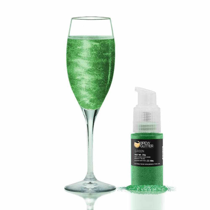 Green Edible Glitter Spray Pump | Brew Glitter | Bakell