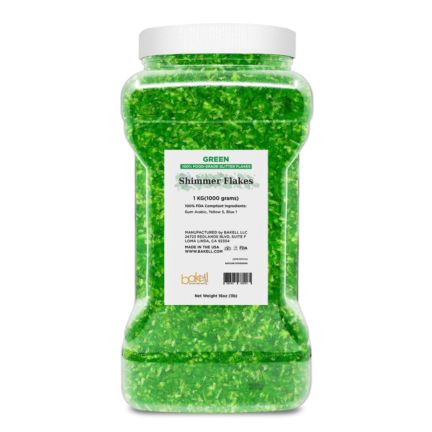 Green Edible Shimmer Flakes | #1 Site for 100% Glitter | Bakell