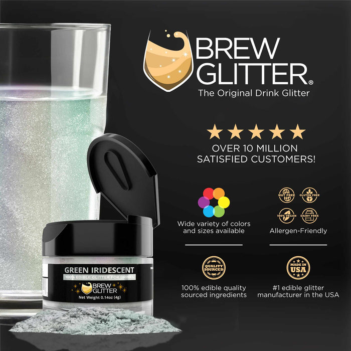 Green Iridescent Beverage Glitter | Mini Spray Pump-Brew Glitter_4GPump-bakell