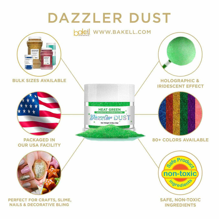 Heat Green Dazzler Dust® 5 Gram Jar-Dazzler Dust_5G_Google Feed-bakell
