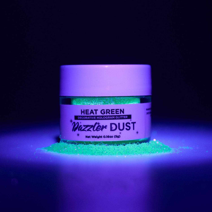 Shop Heat Green Glow In the Dark Hologram Glitter | Bakell