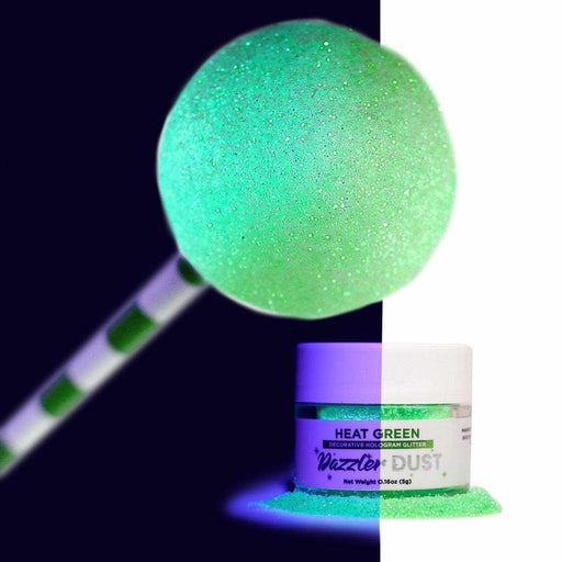 Shop Heat Green Glow In the Dark Hologram Glitter | Bakell