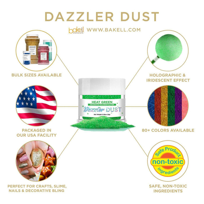 Heat Green Dazzler Dust® 5 Gram Jar-Dazzler Dust_5G_Google Feed-bakell