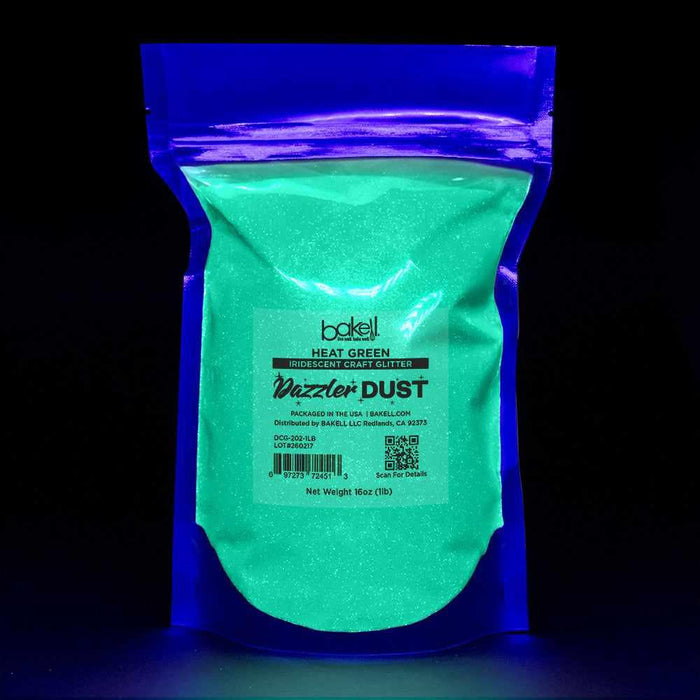 Heat Green Ultrafine Iridescent Craft Glitter Dazzler Dust | Premium Polyester Non-Toxic | Bakell-B2C_Dazzler Dust-bakell