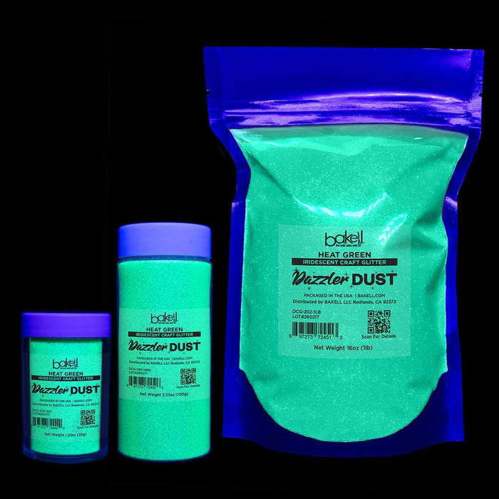 Heat Green Ultrafine Iridescent Craft Glitter Dazzler Dust | Premium Polyester Non-Toxic | Bakell-B2C_Dazzler Dust-bakell