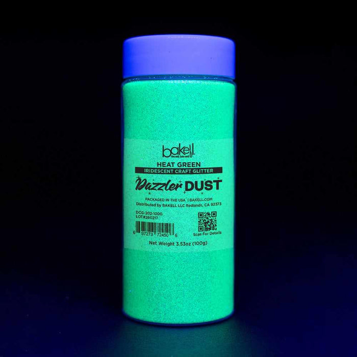 Heat Green Ultrafine Iridescent Craft Glitter Dazzler Dust | Premium Polyester Non-Toxic | Bakell-B2C_Dazzler Dust-bakell