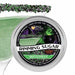 Hocus Pocus Halloween cocktail rimming sugar in a 4oz tin with purple and green sugar crystals on a glass rim.