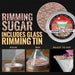 Holiday Rimming Sugar in a tin, featuring red, green, and white sprinkles for festive drink garnishes.