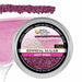 Hot pink cocktail rimming sugar in a 4oz tin, displayed with a sugar-rimmed martini glass.