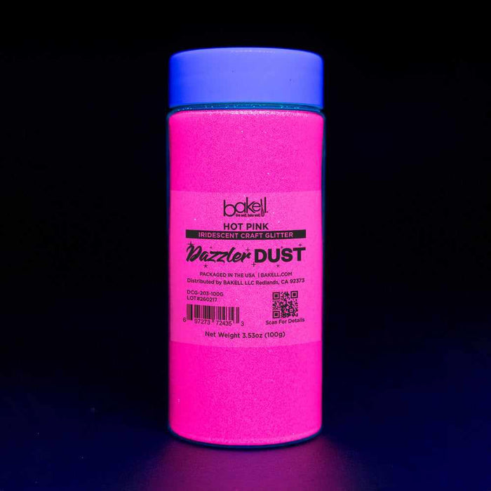 Hot Pink Ultrafine Iridescent Craft Glitter Dazzler Dust | Premium Polyester Non-Toxic | Bakell-B2C_Dazzler Dust-bakell