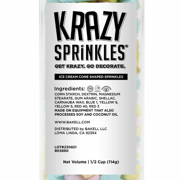 Ice Cream Cone Shaped Sprinkles-Krazy Sprinkles_HalfCup_Google Feed-bakell
