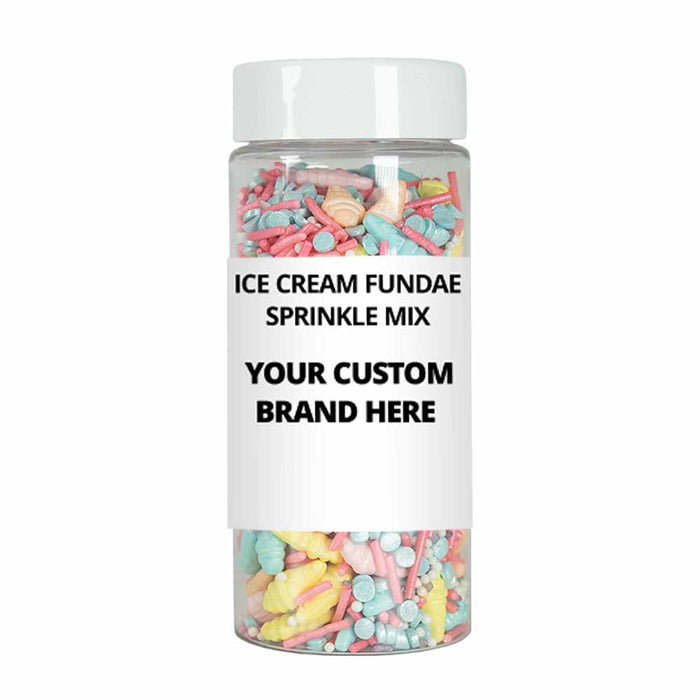 jar of ice cream shaped sprinkles in a mix