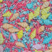 enlarged view of blue white ice cream shaped sprinkles