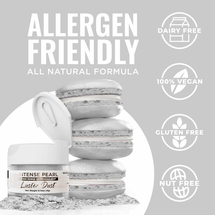 Intense Pearl White Luster Dust, Bulk Size-Bulk_Luster Dust-bakell