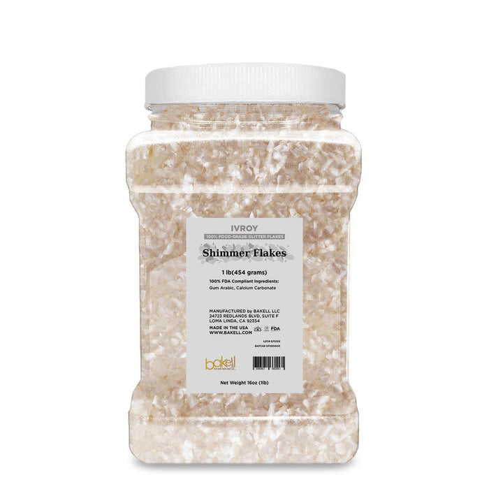 Ivory Edible Shimmer Flakes, Bulk | #1 Site for 100% Edible Glitter 