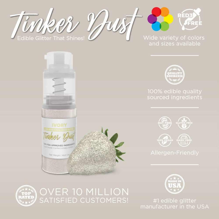 Ivory Tinker Dust® Glitter | 4g Spray Pump Private Label-Private Label_Tinker Dust_Mini Pump-bakell