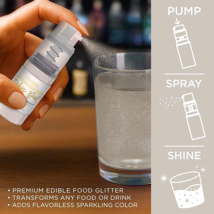 Ivory Tinker Edible Glitter Spray 4g Pump | Tinker Dust®-B2C_Tinker Dust_Mini Pump-bakell
