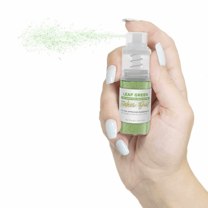 Leaf Green Edible Glitter Spray 4g Pump | Tinker Dust® | Bakell