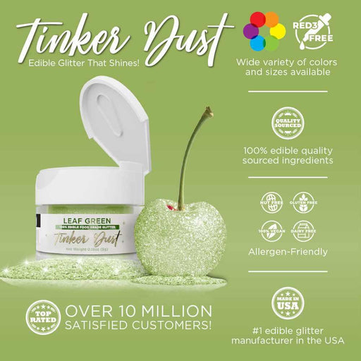 Leaf Green Edible Glitter | Tinker Dust®-B2C_Tinker Dust-bakell