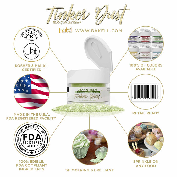 Leaf Green Edible Tinker Dust | #1 Site for Edible Glitters & Dusts