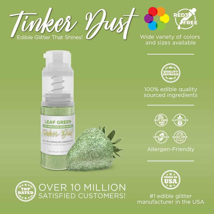 Leaf Green Tinker Dust® Glitter | 4g Spray Pump Private Label-Private Label_Tinker Dust_Mini Pump-bakell