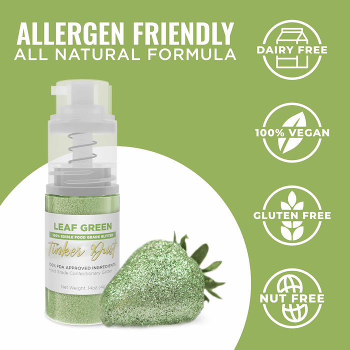 Leaf Green Tinker Dust® Glitter | 4g Spray Pump Wholesale-Wholesale_Tinker Dust_Mini Pumps-bakell